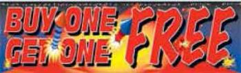 Buy One Get One Fireworks Vinyl Banner - 3' x 10' - FWKS102