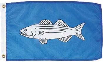 Striped Bass Nautical Fun Flag - Nylon - 12x18"