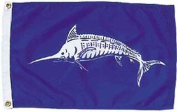White Marlin Nautical Fun Flag - Nylon - 12x18"
