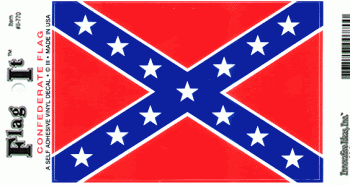 Confederate Flag Decal - 3.25" x 5"