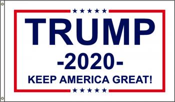 3x5' Trump 2020 Flag - Keep America Great - White Background