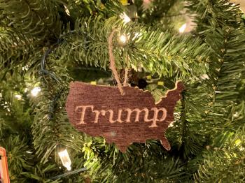 Trump US Outline Christmas Ornament - 2.5" x 3.75"