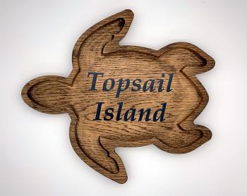 Topsail Island Turtle Teal Epoxy Inlay Engraved Desk Valet Tray